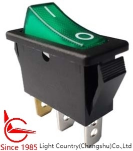 LC R4 Rocker Switch ON-OFF 33*15mm Zielony oświetlony 16A 250V UL VDE